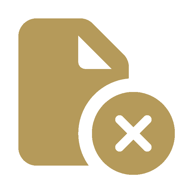 Contract document icon with an X symbol representing no contracts required.