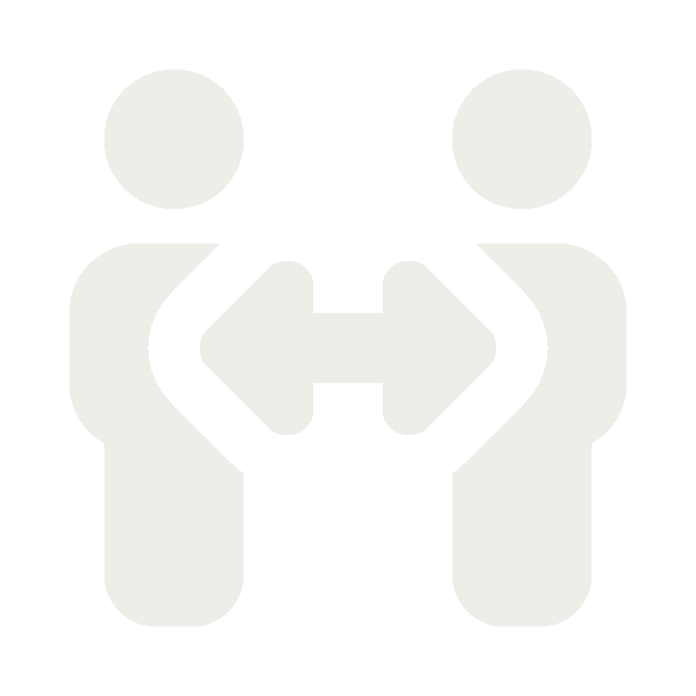 Icon of two people with arrows representing movement and positioning in martial arts training.