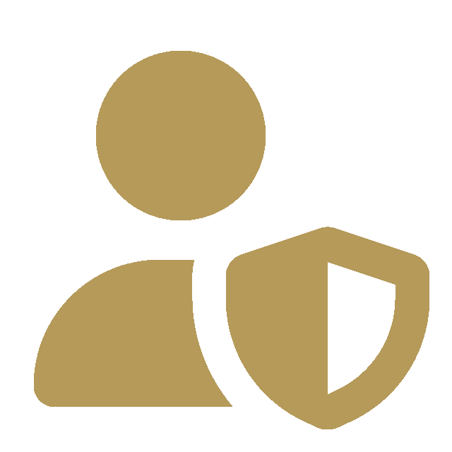 Person with shield icon representing an adult-focused martial arts training environment.