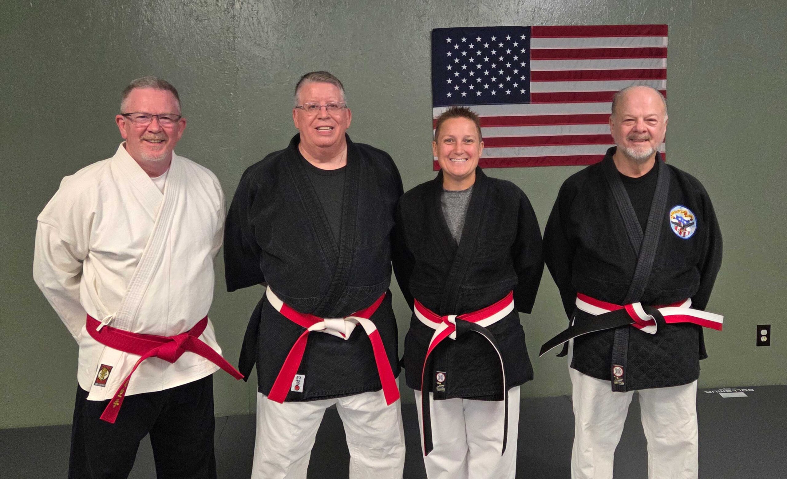 Quiet Storm Martial Arts instructors Howard Staggs, Joe Medlen, Elizabeth Petersen, and Kevin Swanner