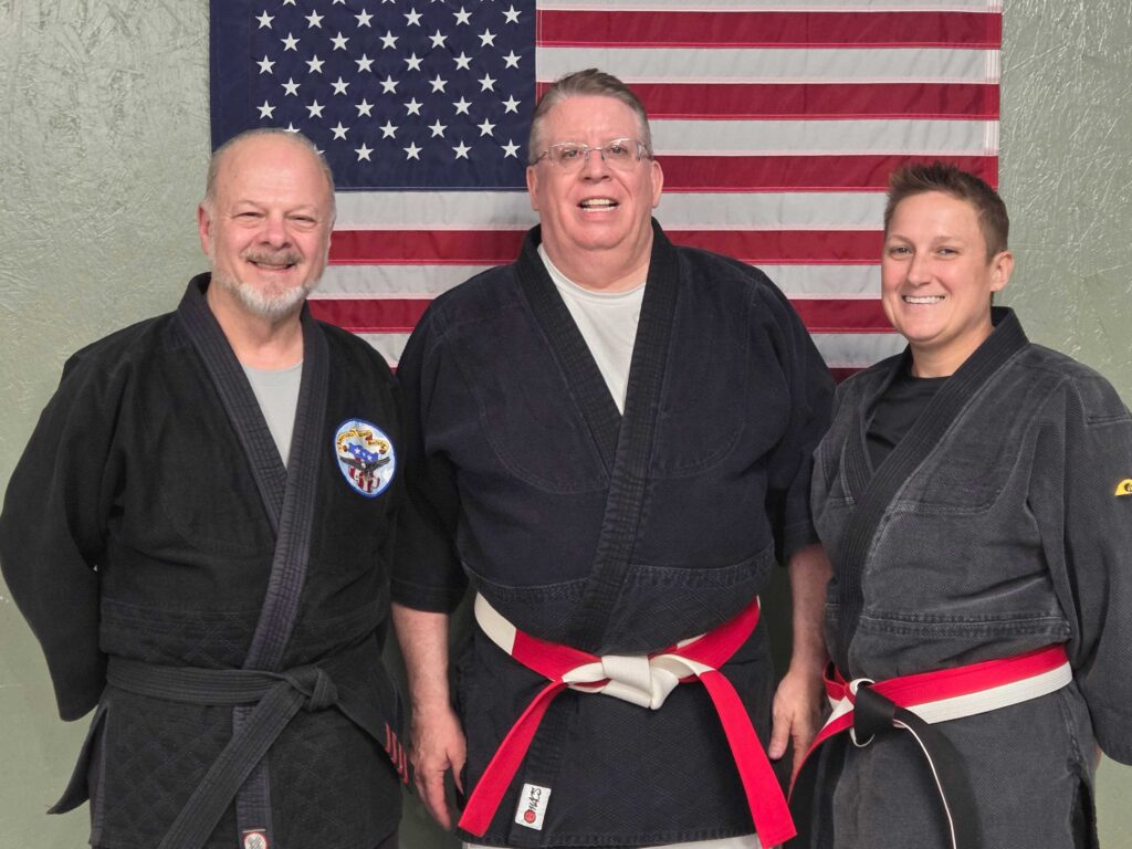 Quiet Storm Jujitsu instructors Howard Staggs, Joe Medlen, and Elizabeth Petersen